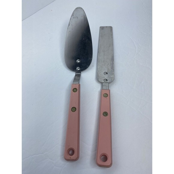 Mid Century Armco Forge Pink Handle, Set Frosting Spatula, Cake Server - Picture 11 of 13